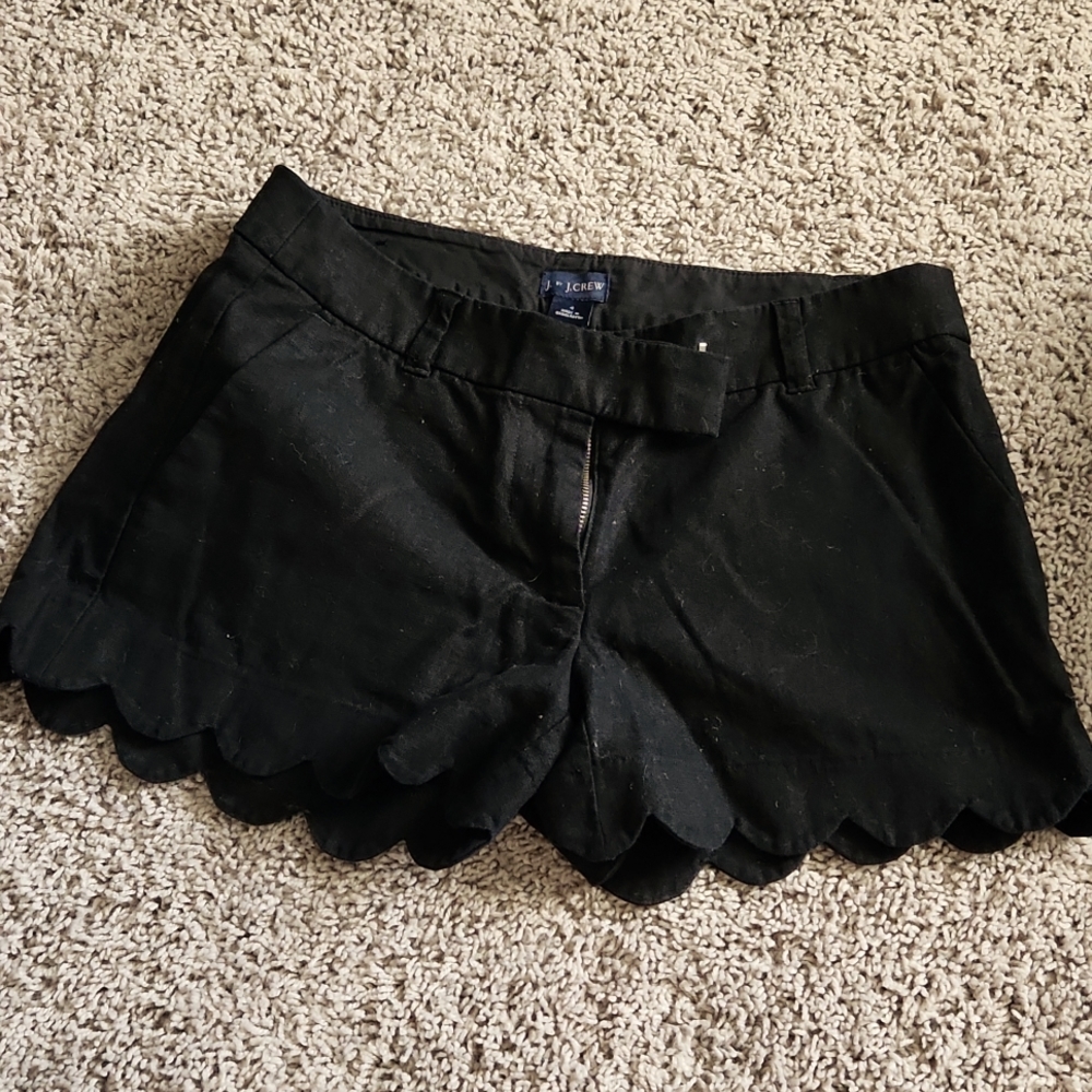 JCrew scalloped black shorts